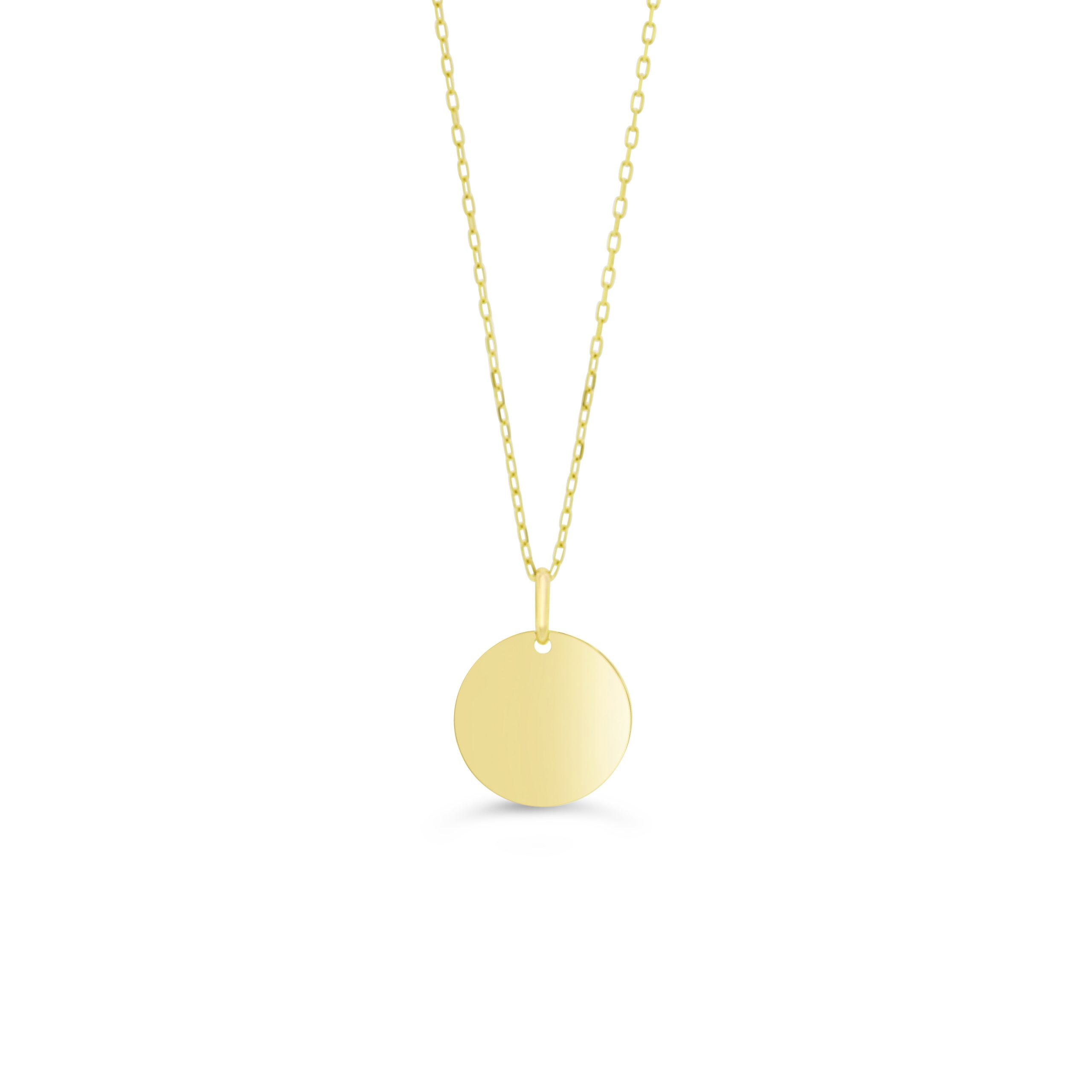 10K Yellow Gold Disk Necklace