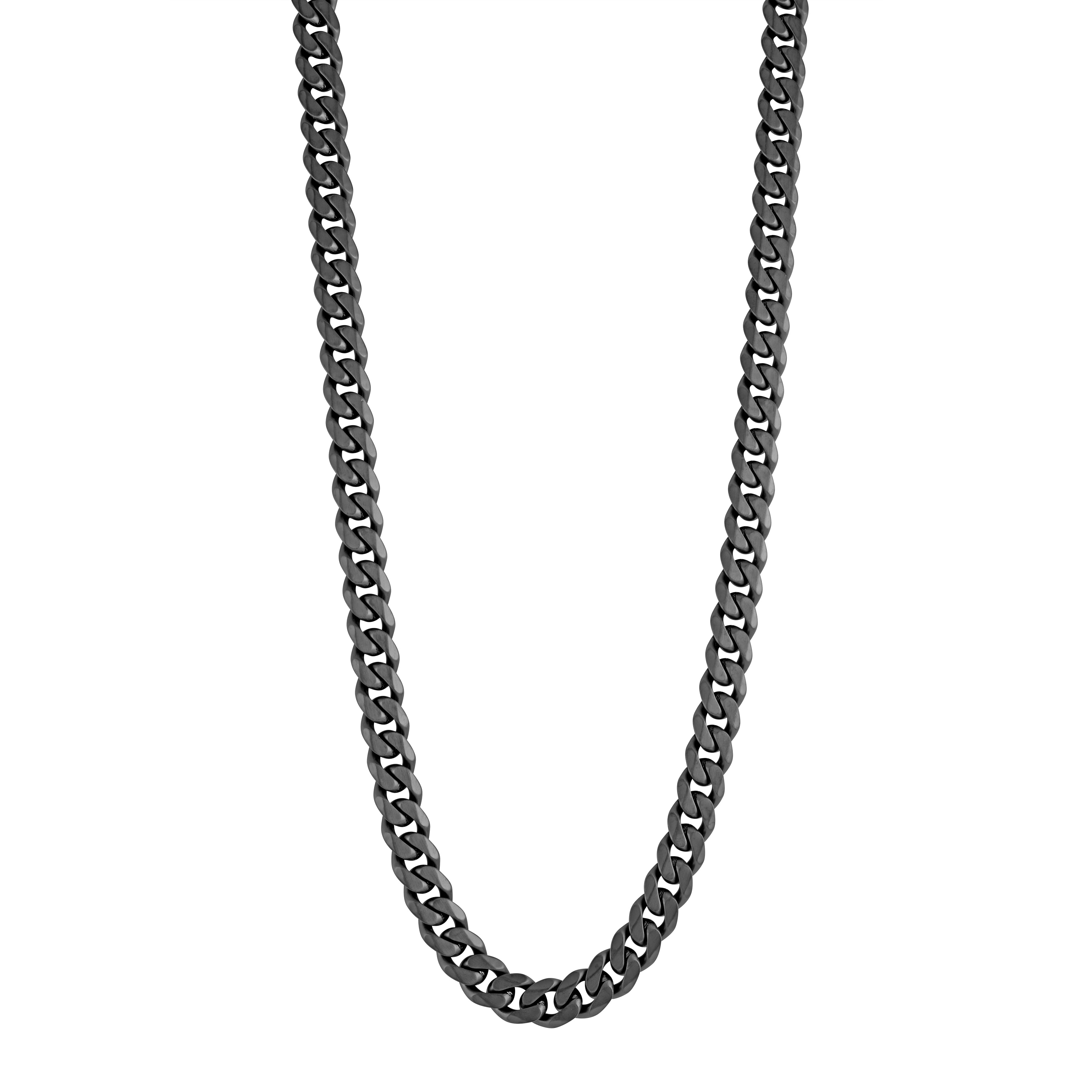 7.7mm curb steel chain gunmetal 