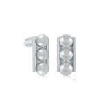 S.STEEL PEARLS-STUD EARRINGS