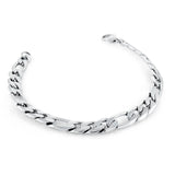 7mm Steel Figaro Diamond Cut Bracelet
