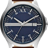 Armani Exchange Three-Hand Date Brown Leather Watch AX2133