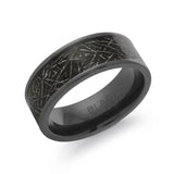 8mm Black Titanium Stimulated Meteorite Ring