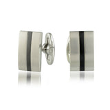 S.STEEL BLACK-IP BRUSHED CUFFLINKS