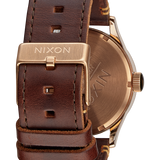 Rose Gold / Gun Metal / Brown Sentry Leather