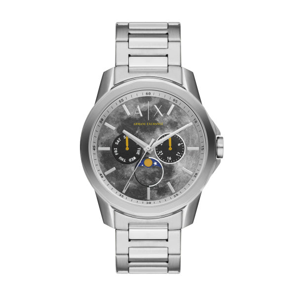 Moonphase Multifunction Stainless Steel Watch