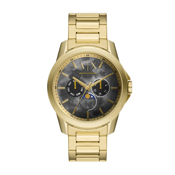 Moonphase Multifunction Gold-Tone Stainless Steel Watch