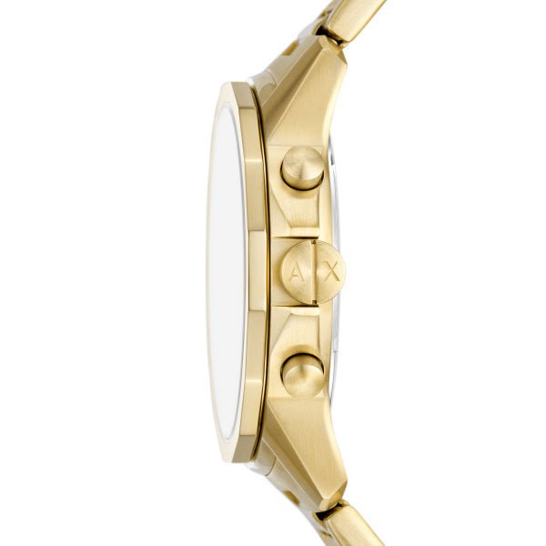 Armani Exchange Banks Chronograph Gold Tone Green Dial Watch