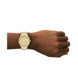A|X Men's & Women's Sync Chronograph Gold-Tone Stainless Steel Watch Pair Gift