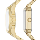A|X Men's & Women's Sync Chronograph Gold-Tone Stainless Steel Watch Pair Gift