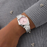 Alice Silver-Tone and Pink Analog Watch GW0934L1