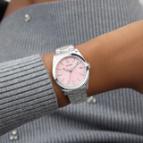 Alice Silver-Tone and Pink Analog Watch GW0934L1