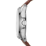 Armani Exchange Three-Hand Date Brown Leather Watch AX2133