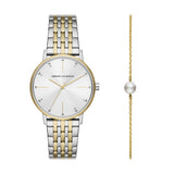 Armani Exchange Women's Three-Hand Two-Tone Stainless Steel Watch and Bracelet Set