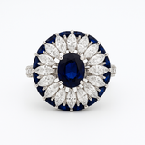 CZ Sunburst Rings Sterling Silver