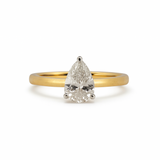 14K Diamond Pear-Cut Ring