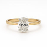 14K Oval Diamond Ring