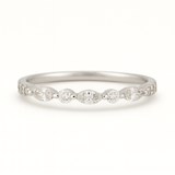 14K Round and Marquise Cluster Ring