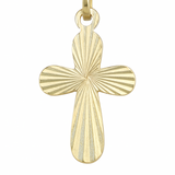 10Ky Sun Burst Cross Pendant