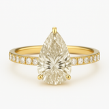 14K Pear Brilliant Lab Grown Diamond Ring