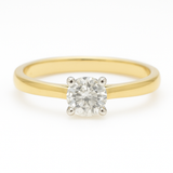 14K Diamond Round Ring