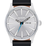 Chrome / Silver Sunray / Black Time Teller Leather