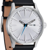 Chrome / Silver Sunray / Black Time Teller Leather