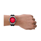 Diesel Streamline Three-Hand Black Silicone Watch