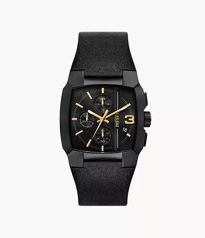Cliffhanger Chronograph Black Leather Watch