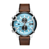 Diesel Griffed Chronograph Brown Leather Watch