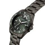 Dark Silver-Tone and Green Analog Watch GW0968G3