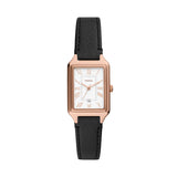Raquel Three-Hand Date Black LiteHide™ Leather Watch ES5310