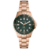 Fossil Women's Fossil Blue Dive Three-Hand Rose Gold-Tone Stainless Steel Watch