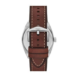 Everett 42 mm Three-Hand Date Brown Leather Watch and Bracelet Set