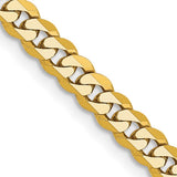 3.6mm Beveled Curb Silver Chain