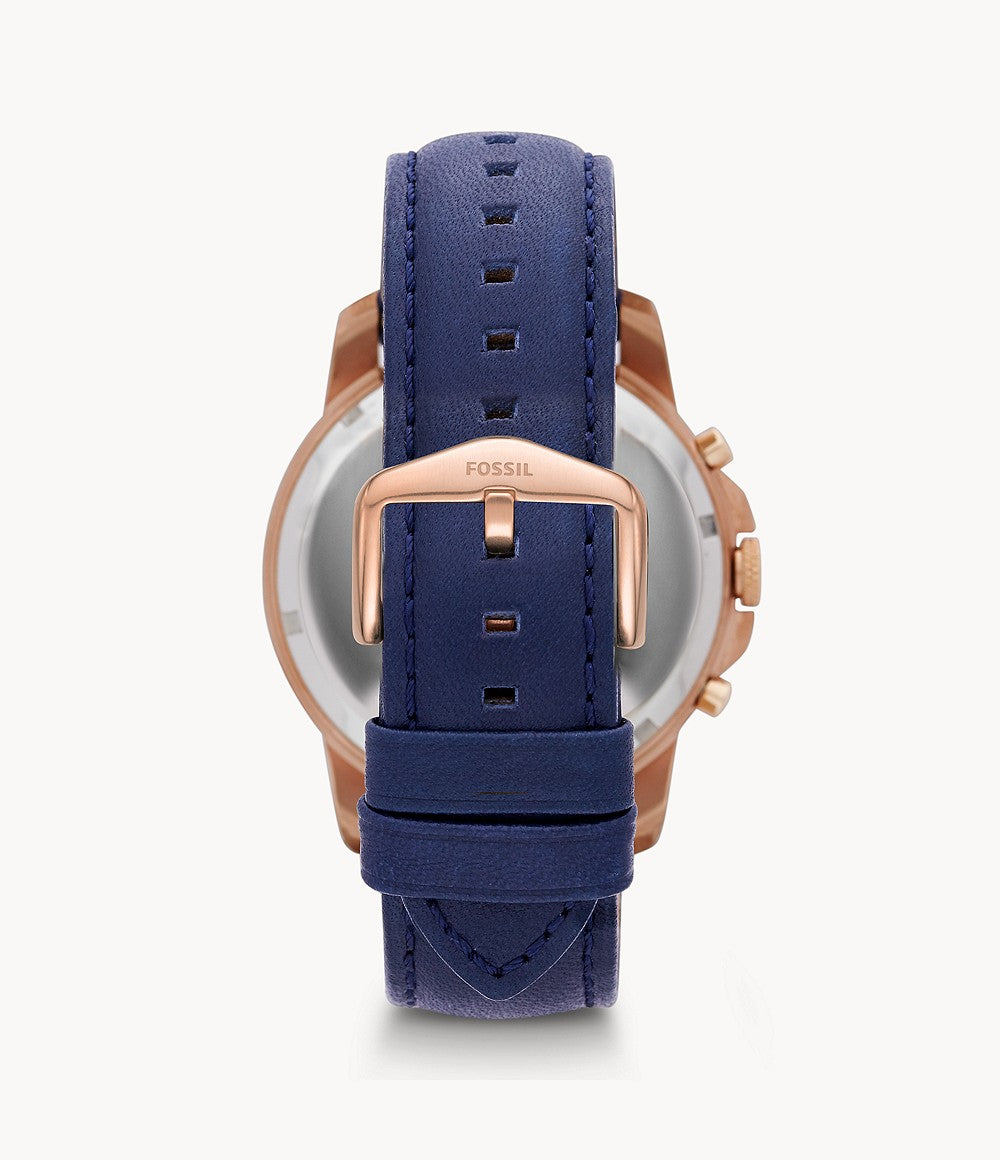 Navy blue clearance leather strap watch