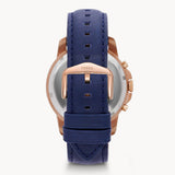 Grant Chronograph Navy Leather Watch