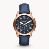 Grant Chronograph Navy Leather Watch