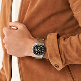 Fossil Blue Dive Three-Hand Two Tone Black Dial