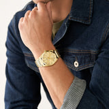 Everett Three-Hand Date Gold-Tone Stainless Steel Watch