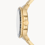 Fossil Blue GMT Gold-Tone Stainless Steel Watch