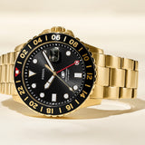 Fossil Blue GMT Gold-Tone Stainless Steel Watch