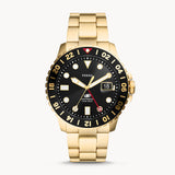 Fossil Blue GMT Gold-Tone Stainless Steel Watch