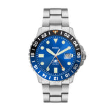 Fossil Blue GMT Stainless Steel Watch