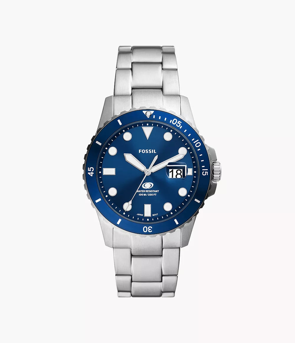 Fossil Blue Dive Three-Hand Date Stainless Steel