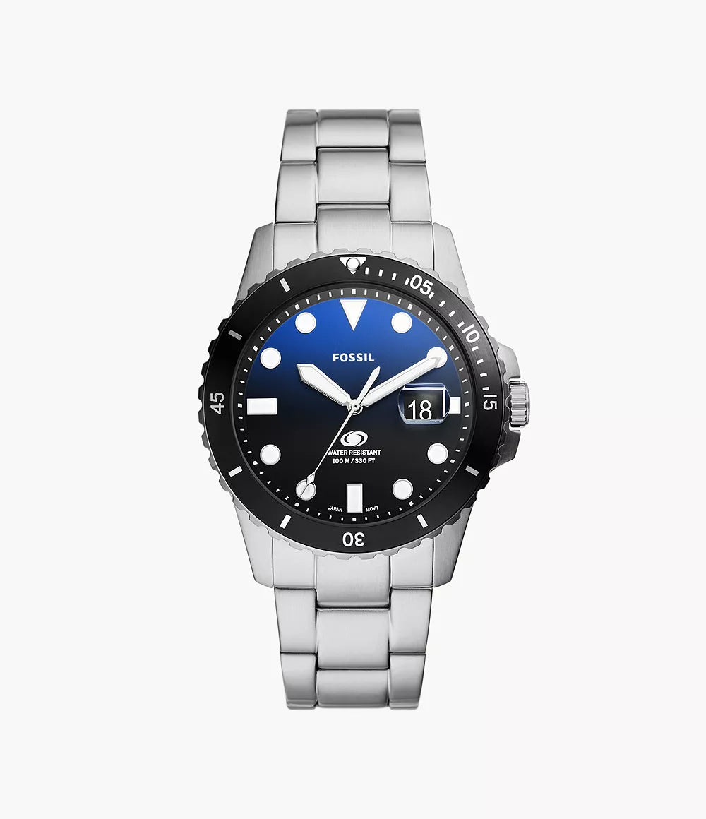 Fossil Blue Dive Three-Hand Date Stainless Steel