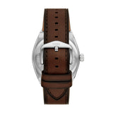 Everett Three-Hand Date Brown Leather Watch