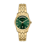 Fossil Scarlette Day/Date Dark Green Sunray Dial Watch ES5460