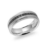 Gem Lined Ring 7mm Silver