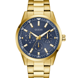 Gold-Tone and Blue Multifunction Watch Trey GW0963G2