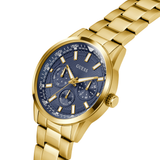 Gold-Tone and Blue Multifunction Watch Trey GW0963G2